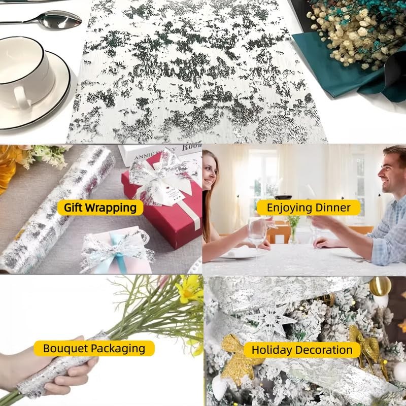 1 Roll 3 Yards Gold Table Runner 29CM Glitter Foil