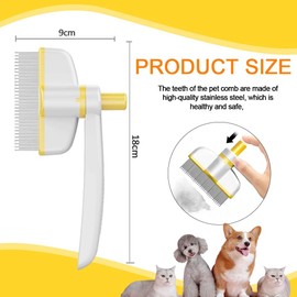BQRKOTM Fellblitz Cat Brush, Rotating Fur Brush Cat, Self-Cleaning Fur Flash Brush, Cat Fur Flash Brush for Removing Matte Hair, for Long and Short Hair Care Pets