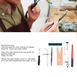 Jewellery Wax Ring Making Casting Tool Set, 20-Piece Jeweler Ring Wax Carving Tool, Wax Ring Sizer Gauge, Wax Tube File, Jewellery Ring Saw Frame, Jeweller Bench