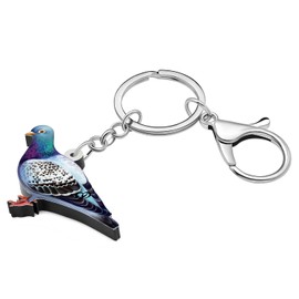 DUOWEI Cute Pigeon Keychain Acrylic Pigeons Bird Keyring Handbag Purse Decoration for Women Teen Girls Charm Gifts, Pigeon a, Medium