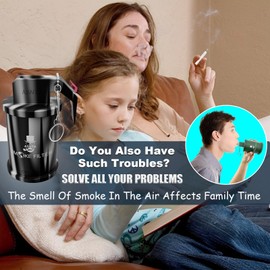 VNASNST Personal Smoke Air Filter - Replaceable HEPA Filter,Suitable for Capturing Smoke and Removing Odors in Cars, Offices and Bedrooms, Durable for 500 Times of Use, Easy Breathing(Black White)