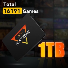 Ipalet Retro Game Console SSD 1TB, 16191 Video Games, 80+ Emulator Console, 86 AAA PC Games, 3 Game Systems, Launchbox Hard Drive Emulator, Compatible with Win 8.1/10/11 PC, 1 Sata to USB-A Cable, Sata Cable