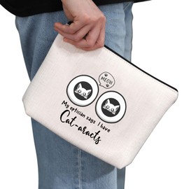 G2TUP Ophthalmologist Gift My Optician Says I Have Cat-aracts Makeup Bag Eye Doctor Optician Cosmetic Bag Optometrist Graduation Gift (I Have Cat-aracts CB)