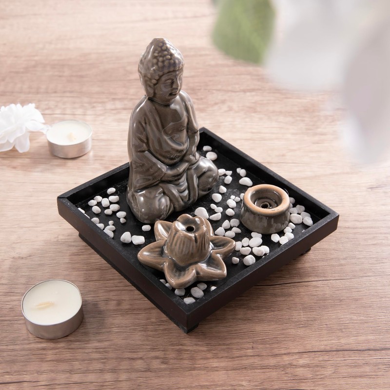 Myga Buddha Incense Burner - Ceramic Incense Holder for Sticks