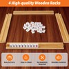 Set of 4 Mahjong Racks with Pushers, Bamboo Wood All-in-One