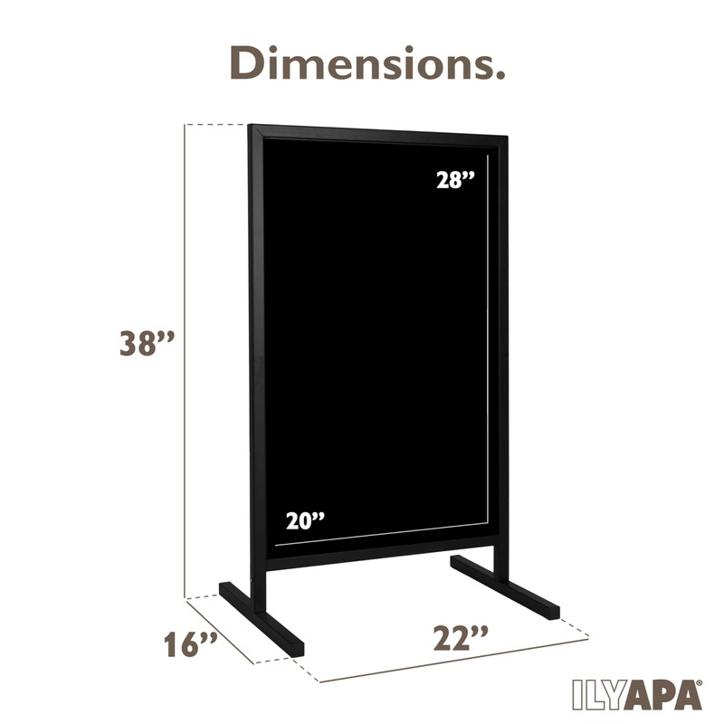 Ilyapa Metal Double Sided Swinging Chalkboard Sign - 22x37 inch