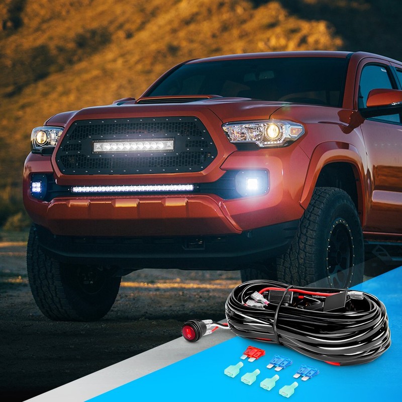 Nilight LED Light Bar Wiring Harness Kit 16AWG 12V On