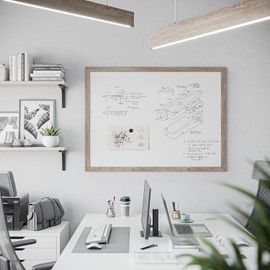 U Brands Decor Magnetic Dry Erase Board White Board, 36" x 48" Inches, Rustic Wood Frame