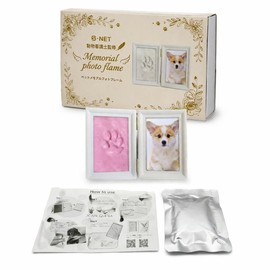 (SN) SN-285-PF Supervision of Animal Nurse, Pet Memorial Photo Frame, Photo Stand, Width 9.1 inches (23 cm), Height 5.9 inches (15 cm), Hand, Paw Shape, with Clay, Pink