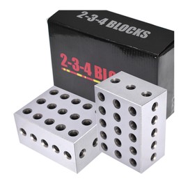 LiGuVCY Ultra Precision 2 x 3 x 4 Inch Blocks 23 Holes Accuracy 0.0003 Inch Suitable for Milling Machines for Setup, Layout and Inspection Jobs 1 Pairs