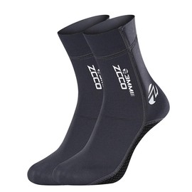 pdodo 3 mm Neoprene Socks, Beach Socks, Diving Socks for Wetsuit, Thermal Socks, Non-Slip for Men and Women, for Diving, Snorkelling, Swimming, Surfing, Sailing, Kayaking, grey