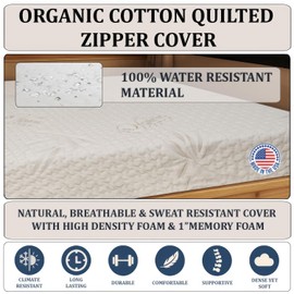 Foamma 6” x 24" x 72", Firm with Organic Cotton Cover, Mattress Replacement for RV Bunk, Camper, Truck & Travel Trailer, Back Support, CertiPUR-US Certified, Made in USA.