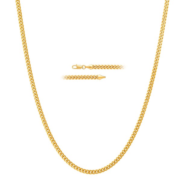 KRKC&CO Men's Necklace with Silver Coating, 3 mm/5 mm Curb
