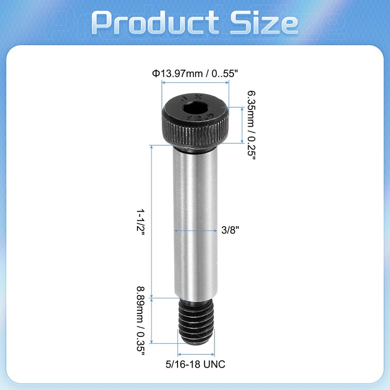 sourcing map Alloy Steel Hexagon Socket Head Shoulder Screws Bolts,