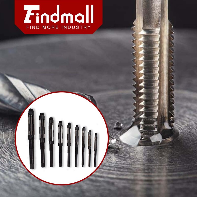 findmall 9 Set High Speed Steel Adjustable Hand Reamers 15/32