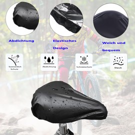SHULLIN Pack of 3 Bicycle Saddle Cover Waterproof Universal Saddle Cover Bicycle Saddle Protector Waterproof Bicycle Bicycle Saddle Rain Cover Waterproof Bicycle Saddle Cover for Any Bike Black