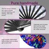 Large Folding Hand Rave Fan, UV Glow Clacking Popping Fan