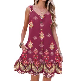 ETCYY NEW Summer Dresses for Women Tiered Swing Beach Cover Up Dress A Line Short Sundresses Knee Length