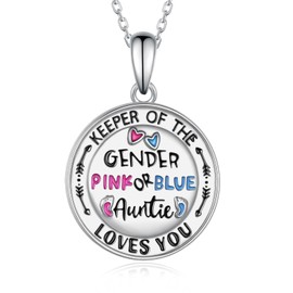 Gender Reveal Gifts Keeper of The Gender Pregnancy 925 Sterling Silver Necklace Pendant Jewelry New Parents Gifts for Couples New Parents Women