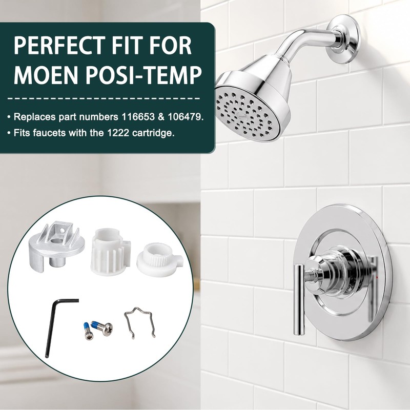 Upgrade Metal 116653 Shower Handle Adapter Kit for Moen Posi-Temp