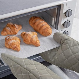 Linwnil 13 Inch Heat Resistant Oven Gloves New Cotton Oven Mitts Kitchen Gloves High Temperature Cooking Tool BBQ Gloves (13" Olive drab, 13 Inch)