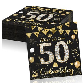 Pack of 40 2-Ply Napkins 50th Birthday Man Woman 50th Birthday Woman 50th Birthday Man Decoration 50th Birthday Woman 50th Birthday Decoration for Birthday Celebrations Party Anniversary