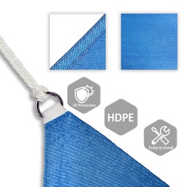 Patio Paradise 16' x 20' Sun Shade Sail Rectangle Canopy Patio Cover Sunlight Block Awning Heavy Duty Commercial Grade for Backyard Lawn Garden Outdoor Activities, Blue