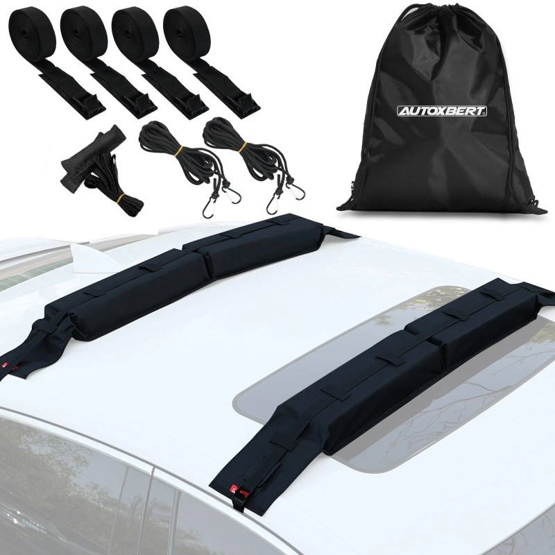 AUTOXBERT Roof Rack Crossbar Soft Pads With Tie Down Straps