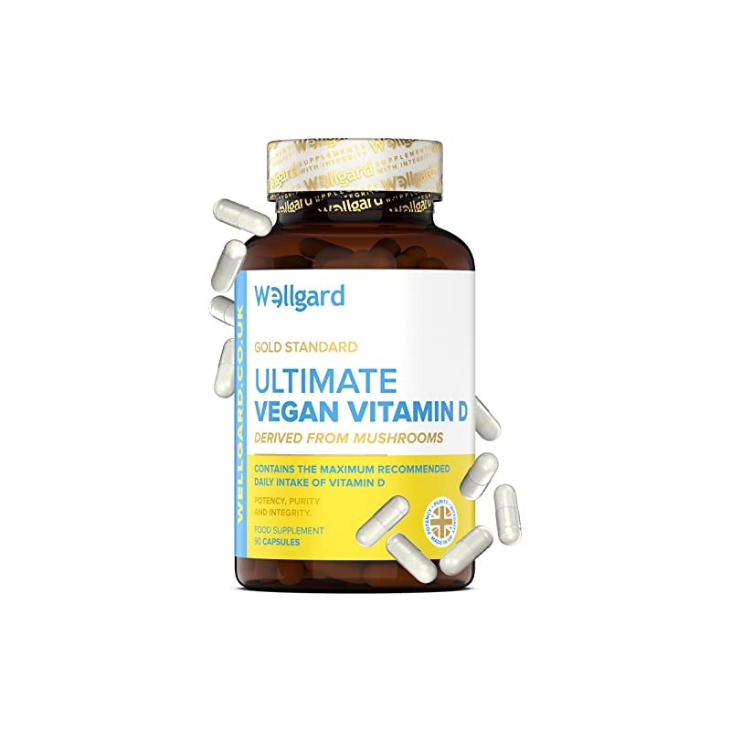 Vegan Vitamin D3 High Strength 3000 IU Capsules by Wellgard,