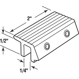Prime-Line U 9817 1/4 In. x 2 In. Diecast Construction White-Painted Sliding Door Lock (Single Pack)