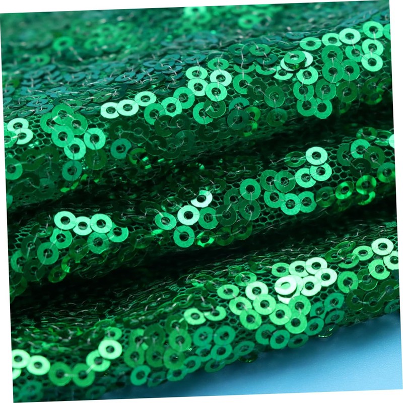 Mikinona Elegant Green Sequin Table Runner Lightweight Party Tablecloth for