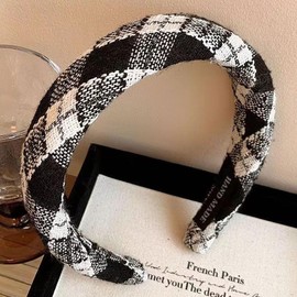 scicent Headband Dirndl Pack of 2 Wide Headband with Tweed Fabric Padded – Beautiful Women's Headband Hair Accessories Hair Band – 15722