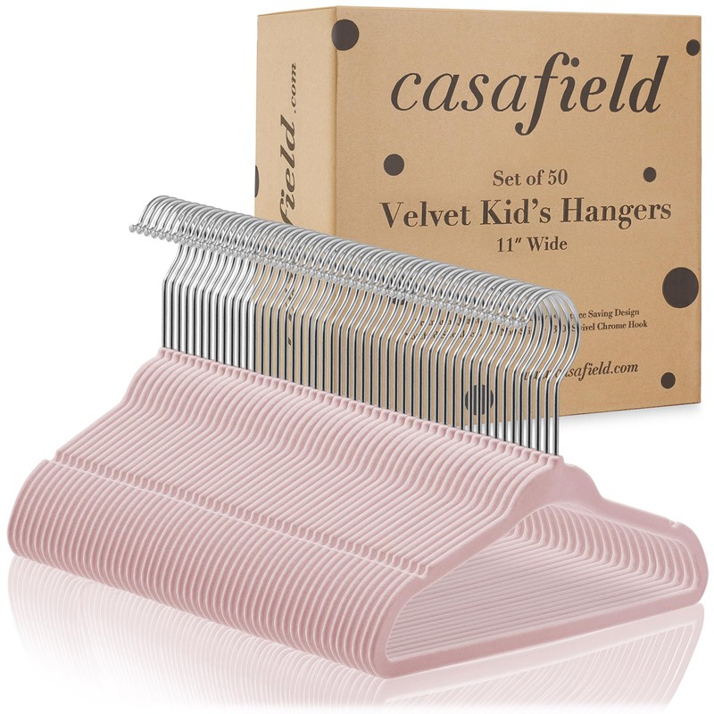 Casafield 50 Velvet Baby Hangers - 11" Size for Infant