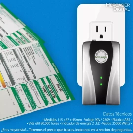 Mercader Digital 20 Ahorrador De Electricidad Luz Energía Ahorra Hasta 40%