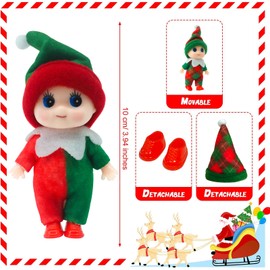 Pack of 3 Mini Dolls Elf Christmas Baby Tiny Christmas Elf for Girls Boys Doll Baby Elf on Shelf Christmas Novelty Toy Dolls Elves Toy for Christmas New Year Gift