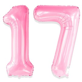 Yiran Sweet 17 Balloons 71 Balloons Pink Number 32inch 17 Pink 71 Pink Big Giant Jumbo Huge Foil Mylar Helium 17th 71st Birthday Balloons for Girls Women Birthday Party Anniversary Decorations Supply