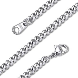 GOLDCHIC JEWELRY Mens Chain, 3mm Stainless Steel Cuban Link Chains for Man, Cool Boys Necklaces 18 inches