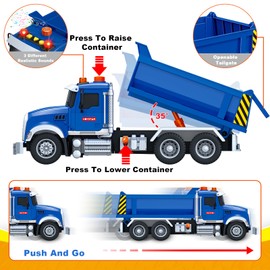 SpringFlower Large Dump Truck Toy for 3 4 5 6 7 Years Old Boy, Truck Toy with Sound and Light, Kids Toddlers Birthday Gifts for Boys & Girls,for Indoor & Outdoor