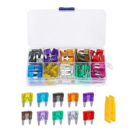 120PCS Fuses Automotive Kit, Mini Fuses Assortment Kit, Blade Fuse, Universal for Sedan, RV, Motorcycle, Marine, RV, Boat (2A/3A/5A/7.5A/10A/15A/20A/25A/30A/35A)