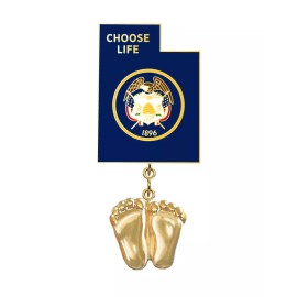 Heritage House '76 Precious Feet, 14K Gold Plated, Utah Flag Jewelry, Lapel Pin