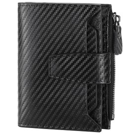 FALAN MULE Wallet for Men Genuine Leather RFID Blocking Mens Wallet with Zipper Coin Pocket ID Window