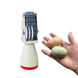 Homvik Egg Date Stamp for Fresh Eggs, Rubber Egg Stamper, Suitable for Chicken Duck Turkey Eggs (White)