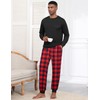 Ekouaer Men's Long Soft Pyjamas Nightwear Set with Pocket and