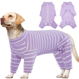 Kuoser Recovery Suit for Large Dogs After Surgery, Long Sleeve Dog Surgery Recovery Suit, Dog Onesie for Abdominal Wounds Skin Disease, Purple XL
