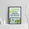 RED OCEAN FRAMED Caravan Rules Print Caravan Accessories Caravan Gift