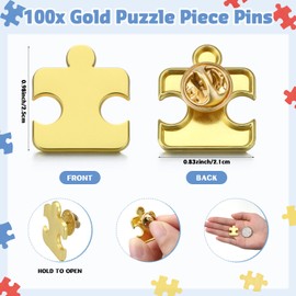 Hotop 25 Sets Employee Appreciation Gifts Gold Puzzle Piece Pin with Thank You Cards, Organza Bags Team Gifts for Coworkers Employee