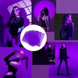 SWTYExt Pack of 7 Heat Resistant Film for Lamps Purple Lamp Film 29.7 x 21 cm Colour Films Gel Colour Filter A4 Transparent Colour Correction for Photo Lamp Headlight Graphic Studio Strobe Flash LED