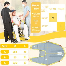 EZ Assistive Patient Lift Sling, Manual Lifting Sling for Use in Narrow Place, Hand Lift Transfer Sling, Safety Working Load 500 lbs (Medium)
