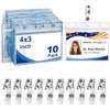Clear Horizontal Name Tag Holders 4x3 with Metal Clips and