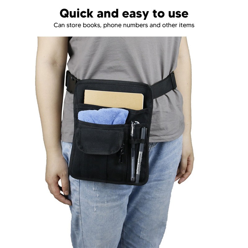 Restaurant Belt Bag Adjustable Portable Lightweight Canvas Waiter Waist Bag